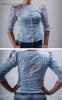 Mimi Light Blue Cotton-Satin Blouse with Floral Hand Embroidery