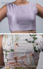Light Lavender Raw-Silk Blouse With Hand Embroidered Ribbon Work Swan Motif