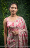 Sameera Pure Silk-Crepe Floral Printed and Pearl Embroidered Border Saree