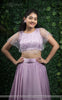 Vishakha Lavender Modal-Satin Hand-Embroidered Blouse & Lehenga