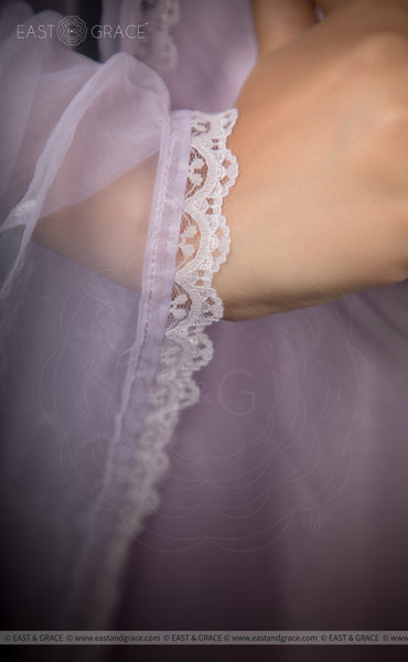 Chitra Lavender Pure Silk-Organza Hand-Embroidered Blouse & Lehenga