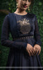 Lavanya Satin Handcrafted and Embroidered Navy Blue Dress