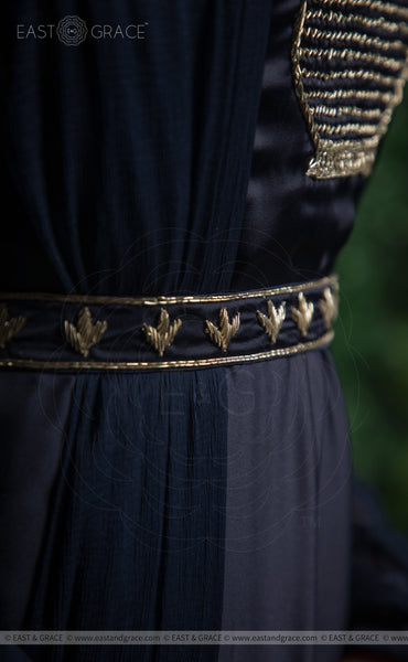 Lavanya Satin Handcrafted and Embroidered Navy Blue Dress