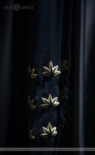 Lavanya Satin Handcrafted and Embroidered Navy Blue Dress