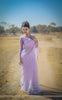 Lavender Breeze Pure Silk-Organza Hand Embroidered Saree