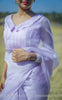 Lavender Breeze Pure Silk-Organza Hand Embroidered Saree
