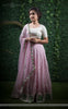 Punarnava Baby Pink Raw-Silk Ribbonwork Hand-Embroidered Lehenga
