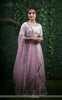 Punarnava Baby Pink Raw-Silk Ribbonwork Hand-Embroidered Lehenga