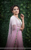Punarnava Baby Pink Raw-Silk Ribbonwork Hand-Embroidered Lehenga