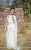Creamery Pure Silk-Chiffon Ribbon Embroidered Saree