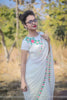 Creamery Pure Silk-Chiffon Ribbon Embroidered Saree