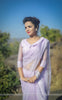 Lavender Breeze Pure Silk-Organza Hand Embroidered Saree
