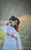 Flower's Breath Gray Sky Pure Silk-Chiffon Embroidered Saree