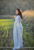 Flower's Breath Gray Sky Pure Silk-Chiffon Embroidered Saree