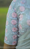 Flower's Breath Gray Sky Pure Silk-Chiffon Embroidered Saree
