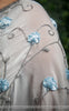 Arpan Pure Silk-Chiffon Ribbon Hand Embroidered Steel Blue Saree