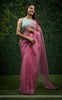 Arya Pure Silk-Organza Art Hand Embroidered Pink Saree
