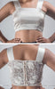 Magnolia White Pure Silk-Organza & Lycra-Satin Blouse with White Floral Embroidery