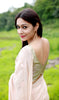Peach Sorbet and Pearls Pure Silk Chiffon Saree