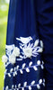 White Birdies on a Navy Blue Pure Silk Chiffon Saree