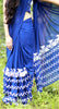 White Birdies on a Navy Blue Pure Silk Chiffon Saree