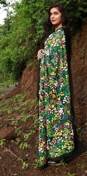 Mille Fleurs/A Thousand Flowers Pure Silk Chiffon Saree