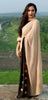 Gold Lotuses on Apricot Pure Silk Georgette Saree