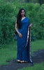 Deep Sea Blue-Green Pure Silk-Georgette Saree with Sequins