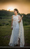 White Magnolia Pure Silk-Organza Embroidered Saree