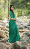 Sweet Pear Celadon Green Pure Satin Georgette Saree
