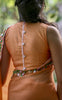 Tangerine Garden Silk Chiffon Ribbonwork Saree