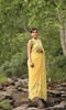 Pastel Yellow Pure Georgette Buttercup Ribbon-work Saree