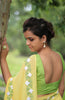 Pastel Yellow Pure Georgette Buttercup Ribbon-work Saree