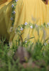 Pastel Yellow Pure Georgette Buttercup Ribbon-work Saree