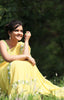 Pastel Yellow Pure Georgette Buttercup Ribbon-work Saree