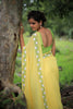 Pastel Yellow Pure Georgette Buttercup Ribbon-work Saree
