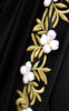 Black Buttercup Pure Silk Georgette Ribbonwork Saree