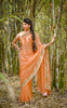 Tangerine Garden Silk Chiffon Ribbonwork Saree