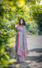 Pia Pure Flat Silk-Chiffon Hand Embroidered Saree