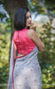 Pia Pure Flat Silk-Chiffon Hand Embroidered Saree