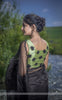 Black Cassia Pure Silk-Organza Hand Embroidered Saree