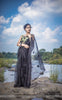 Black Cassia Pure Silk-Organza Hand Embroidered Saree