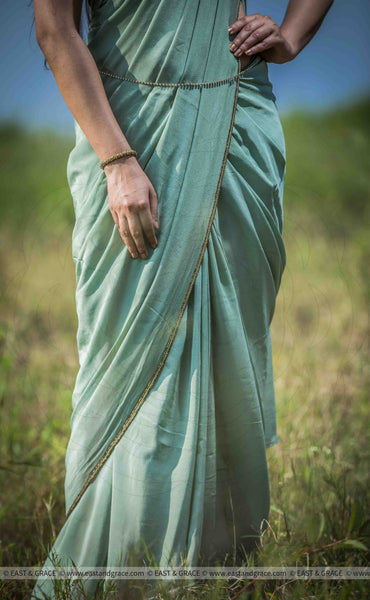 Hornet Pure Silk-Crepe Hand Embroidered Saree