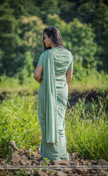 Hornet Pure Silk-Crepe Hand Embroidered Saree