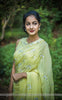 Sungold Pure Flat Silk-Chiffon Hand-Embroidered Saree
