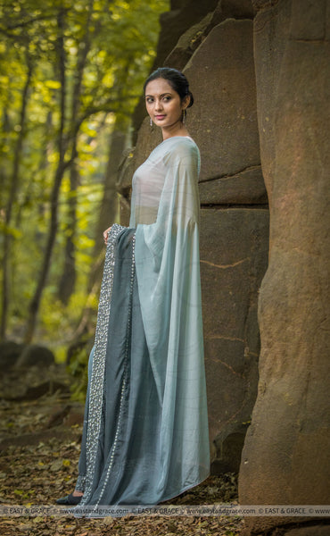 Tara Viscose-Crepe Hand Embroidered Saree