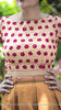 Morning Sunshine Red Rose Raw Silk Hand Embroidered Blouse