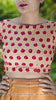 Morning Sunshine Red Rose Raw Silk Hand Embroidered Blouse