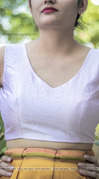 Winterland Baby Pink Raw-Silk Hand Embroidered Designer Blouse