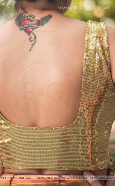 Golden Sequin Embroidered Blouse